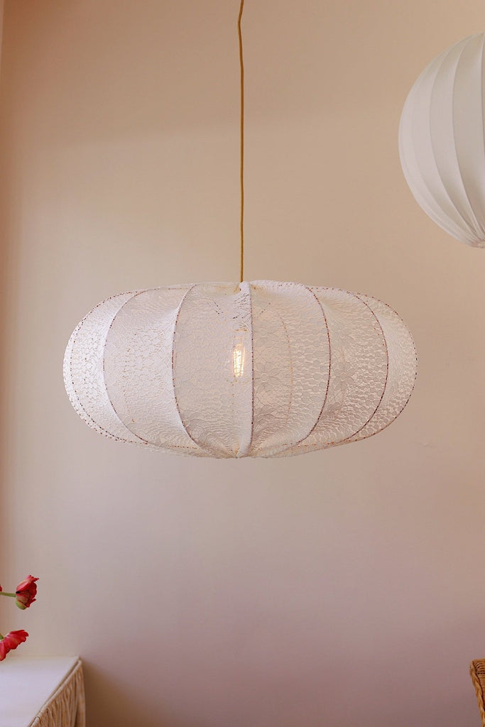 Stor taklampa Moln i spets & koppar